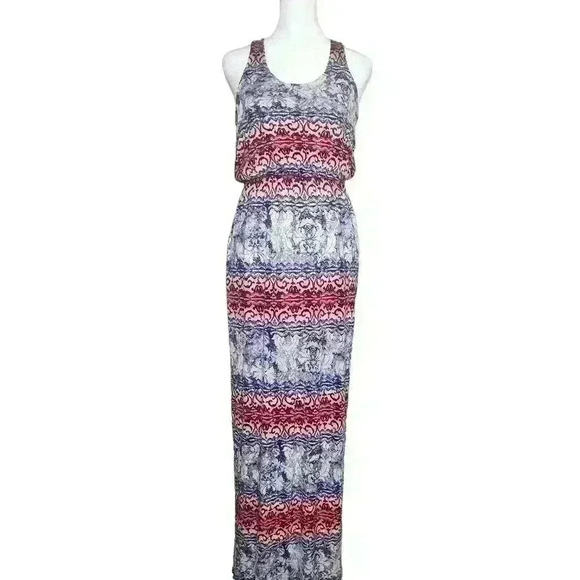 Jolie Los Angeles women's long pink and blue maxi dress racerback size small - Picture 1 of 8